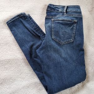 Silver Elyse Distressed Skinny Jeans, W30/L29